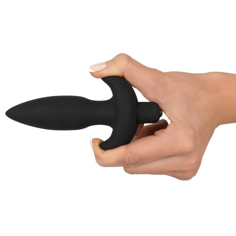 Wibrująca Wtyczka Analna Z Uchwytem Mała(13cm) - Black Velvets